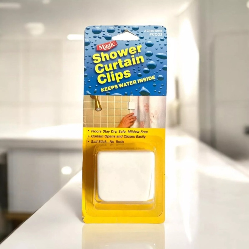 Magic Shower Curtain Clips Self Adhesive New